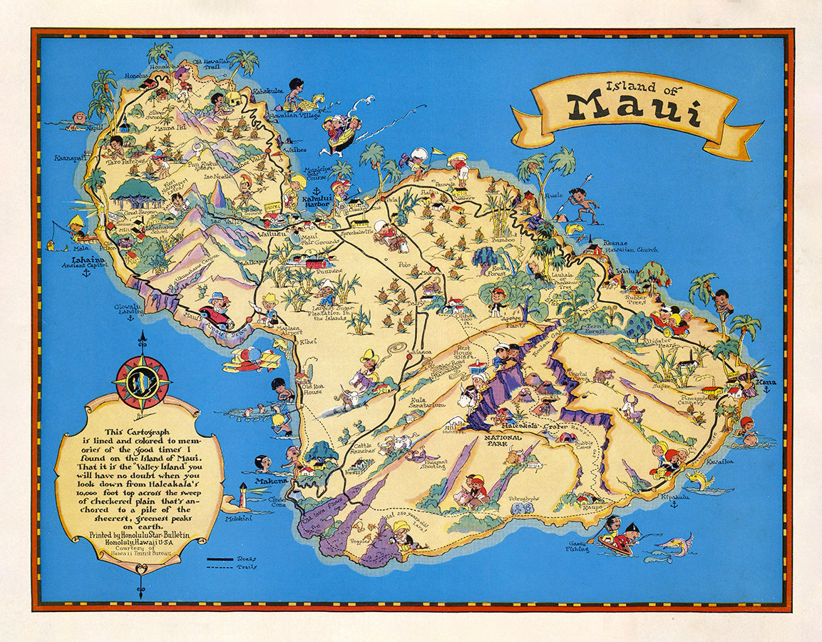 Maps of Hawaii Lahaina Printsellers