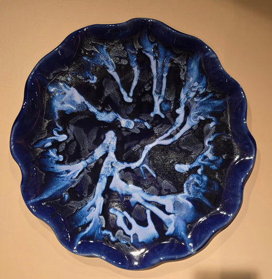 Blue Swirl Ceramic Bowl/Plate