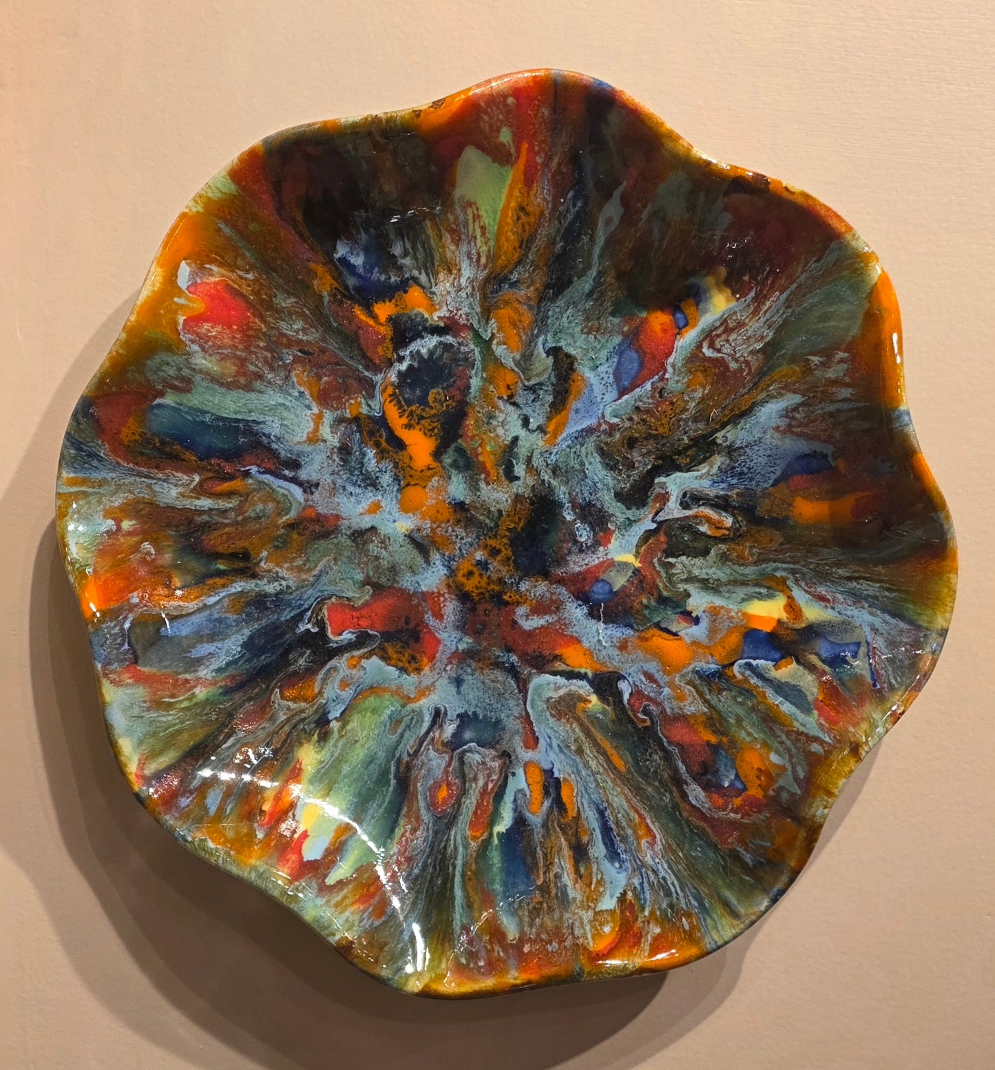 Coral Abstract Ceramic Bowl