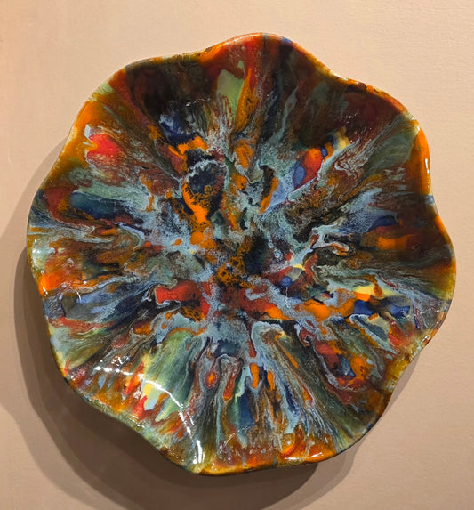 Coral Abstract Ceramic Bowl