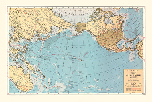 1929 Rand McNally Flight Map Pacific
