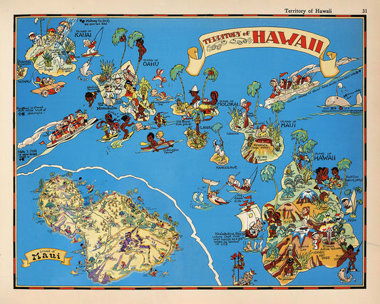 Ruth Taylor White Territory of Hawaii [Maui Inset]
